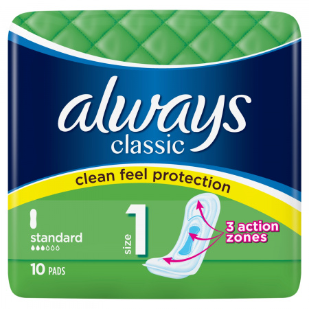 Always Classic Standard Podpaski, 10 sztuk