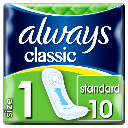 Always Classic Standard Podpaski, 10 sztuk