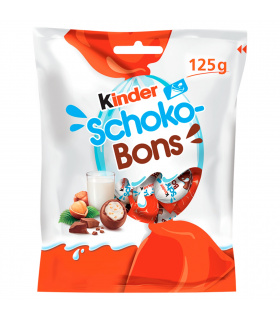 Kinder Schoko-Bons Czekoladki z mlecznej czekolady z nadzieniem mlecznym i orzechami 125 g