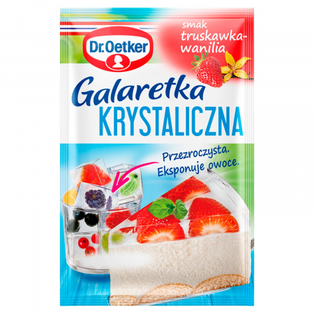 Dr. Oetker Galaretka krystaliczna smak truskawka-wanilia 77 g