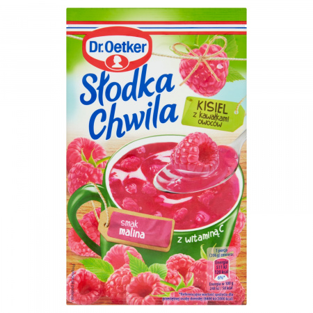 Dr. Oetker Słodka Chwila Kisiel z kawałkami owoców smak malina 31,5 g