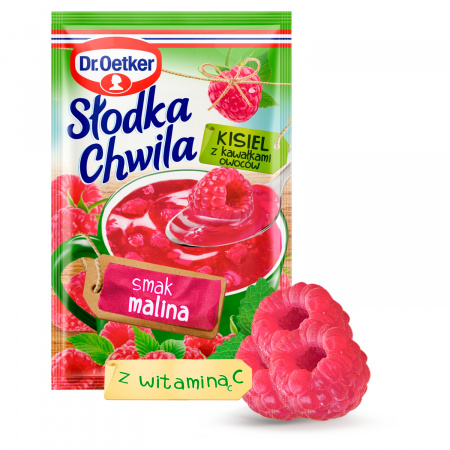 Dr. Oetker Słodka Chwila Kisiel z kawałkami owoców smak malina 31,5 g