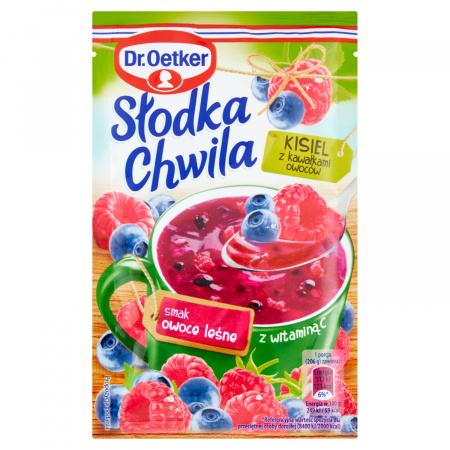 Dr. Oetker Słodka Chwila Kisiel z kawałkami owoców smak owoce leśne 31,5 g