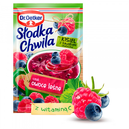 Dr. Oetker Słodka Chwila Kisiel z kawałkami owoców smak owoce leśne 31,5 g