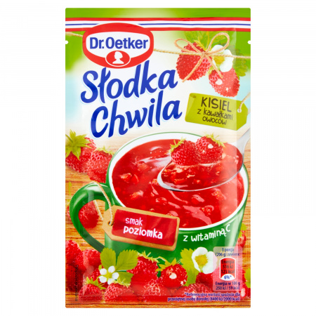 Dr. Oetker Słodka Chwila Kisiel z kawałkami owoców smak poziomka 31,5 g