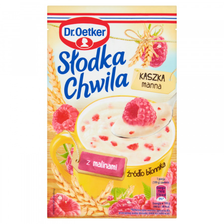 Dr. Oetker Słodka Chwila Kaszka manna z malinami 49 g