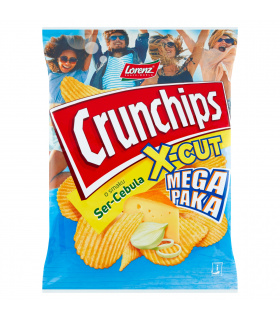 Crunchips X-Cut Chipsy ziemniaczane o smaku ser-cebula 200 g