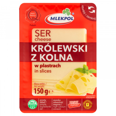 Mlekpol Ser Królewski z Kolna w plastrach 150 g