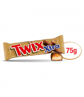 Twix Xtra Baton z ciastkami i karmelem oblany czekoladą 75 g (2 x 37,5 g)