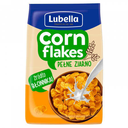 Lubella Corn Flakes Płatki kukurydziane pełne ziarno 250 g