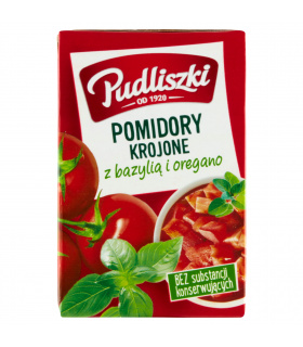 Pudliszki Pomidory krojone z bazylią i oregano 390 g