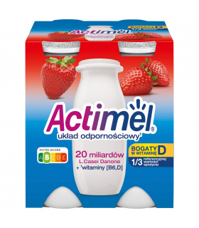 Actimel Mleko fermentowane o smaku truskawkowym 400 g (4 x 100 g)