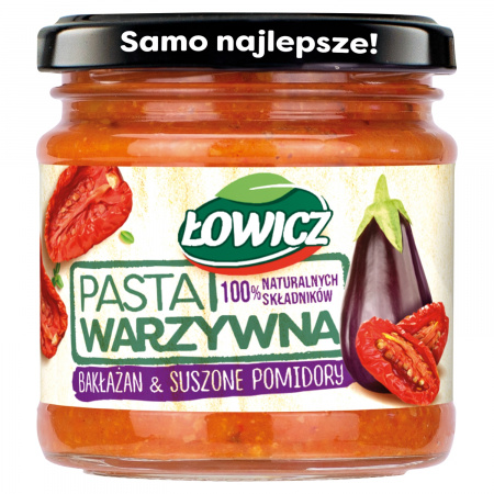 Łowicz Pasta warzywna bakłażan & suszone pomidory 180 g