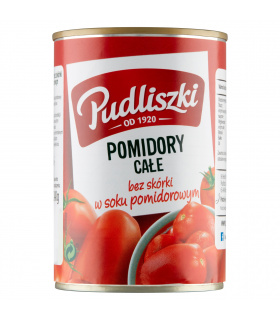 Pudliszki Pomidory całe bez skórki w soku pomidorowym 400 g