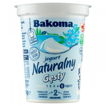 Bakoma Jogurt naturalny gęsty 390 g e