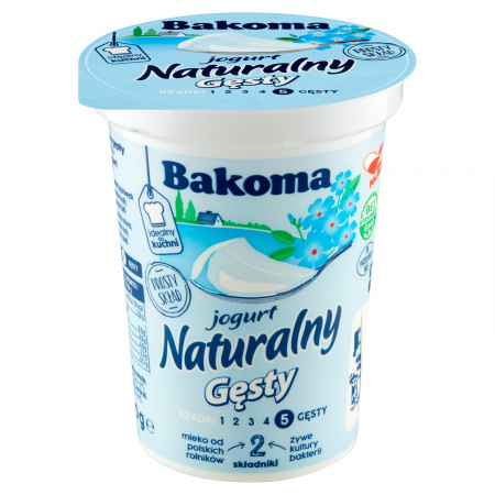 Bakoma Jogurt naturalny gęsty 390 g e