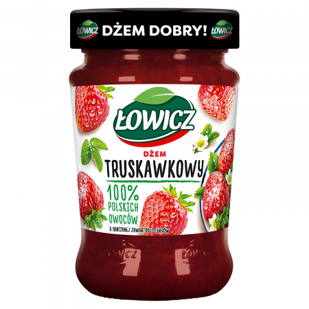 Łowicz Dżem truskawkowy o obniżonej zawartości cukrów 280 g