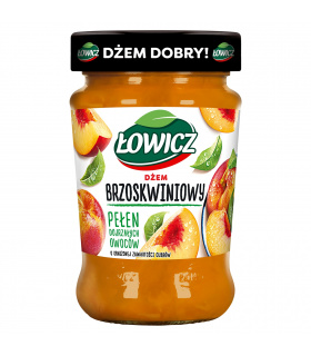 Łowicz Dżem brzoskwiniowy o obniżonej zawartości cukrów 280 g