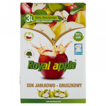 Royal apple Sok jabłkowo-gruszkowy 3 l