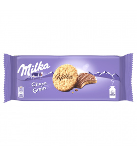 Milka Choco Grain Ciastka z płatkami owsianymi oblane czekoladą mleczną 126 g