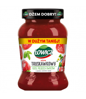 Łowicz Dżem truskawkowy o obniżonej zawartości cukrów 450 g