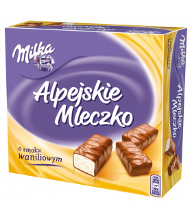 Milka Alpejskie Mleczko Pianka o smaku waniliowym 330 g (30 sztuk)