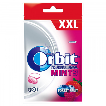 Orbit Professional Mints Forest Fruit XXL Cukierki bez cukru 30 g (30 cukierków)