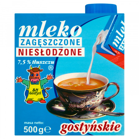 SM Gostyń Mleko gostyńskie zagęszczone niesłodzone 7,5% 500 g