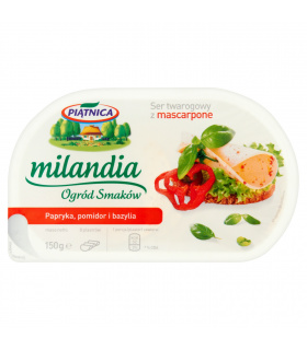 Piątnica Milandia Ogród Smaków Ser twarogowy z mascarpone papryka pomidor i bazylia 150 g