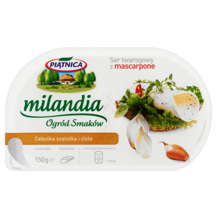 Piątnica Milandia Ogród Smaków Ser twarogowy z mascarpone cebulka szalotka i zioła 150 g