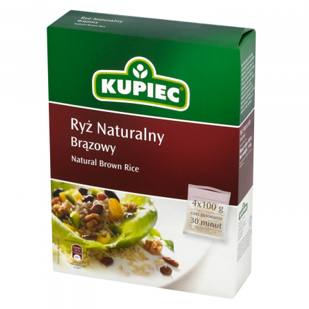 Kupiec Ryż naturalny brązowy 400 g (4 torebki)