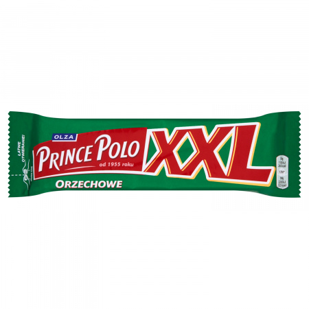 Olza Prince Polo XXL Orzechowe Kruchy wafelek z kremem orzechowym oblany mleczną czekoladą 50 g