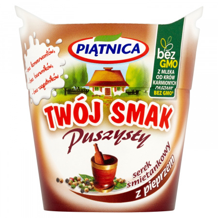 Piątnica Twój Smak Puszysty Serek śmietankowy z pieprzem 150 g