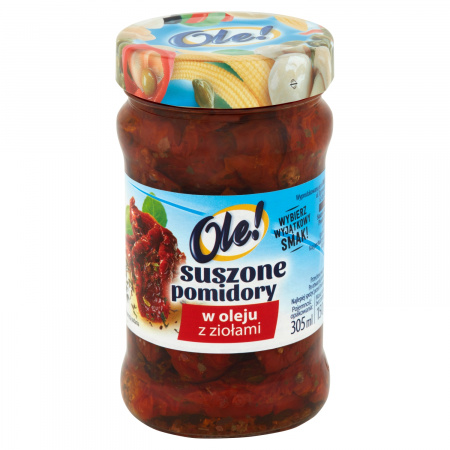 Ole! Suszone pomidory w oleju z ziołami 270 g