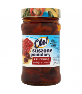 Ole! Suszone pomidory z żurawiną w oleju z ziołami 270 g