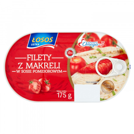 Łosoś Ustka Filety z makreli w sosie pomidorowym 175 g