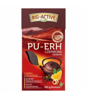 Big-Active Pu-Erh Herbata czerwona o smaku cytrynowym liściasta 100 g