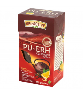 Big-Active Pu-Erh Herbata czerwona o smaku cytrynowym liściasta 100 g