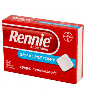 Rennie Antacidum Tabletki do ssania smak miętowy 24 tabletki