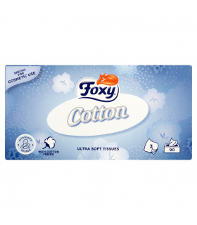 Foxy Cotton Ultra miękkie chusteczki 3 warstwy 90 sztuk