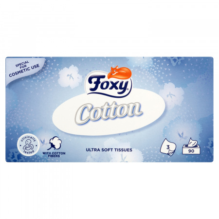 Foxy Cotton Ultra miękkie chusteczki 3 warstwy 90 sztuk