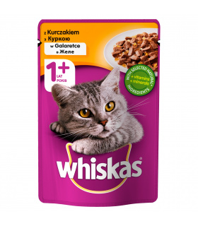 Whiskas 1+ lat Karma pełnoporcjowa z kurczakiem w galaretce 100 g