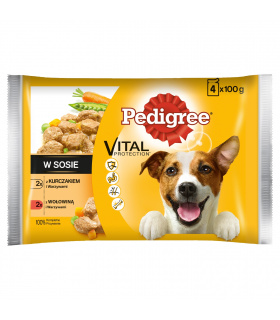 Pedigree Vital Protection Karma pełnoporcjowa w sosie 400 g (4 x 100 g)