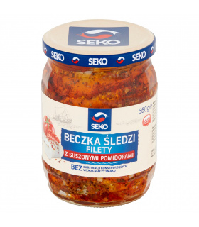 Seko Beczka śledzi Filety z suszonymi pomidorami 550 g