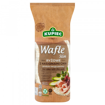 Kupiec Slim Wafle ryżowe z nasionami chia 90 g (18 sztuk)