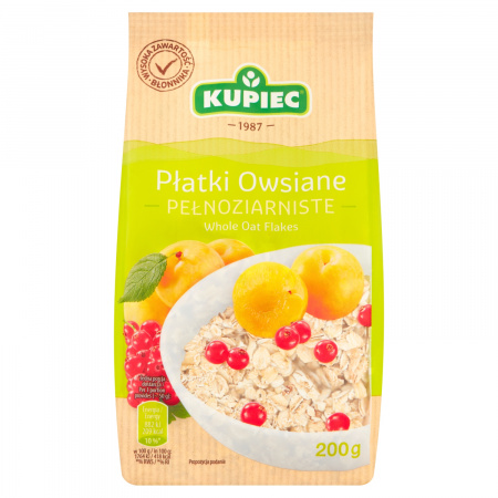 Kupiec Płatki owsiane pełnoziarniste 200 g