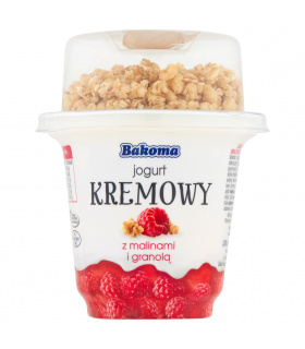 Bakoma Jogurt kremowy z malinami i granolą 230 g