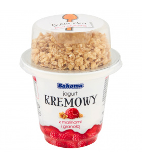 Bakoma Jogurt kremowy z malinami i granolą 230 g