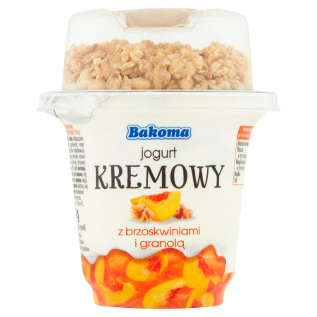 Bakoma Jogurt kremowy z brzoskwiniami i granolą 230 g