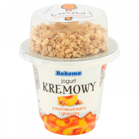 Bakoma Jogurt kremowy z brzoskwiniami i granolą 230 g